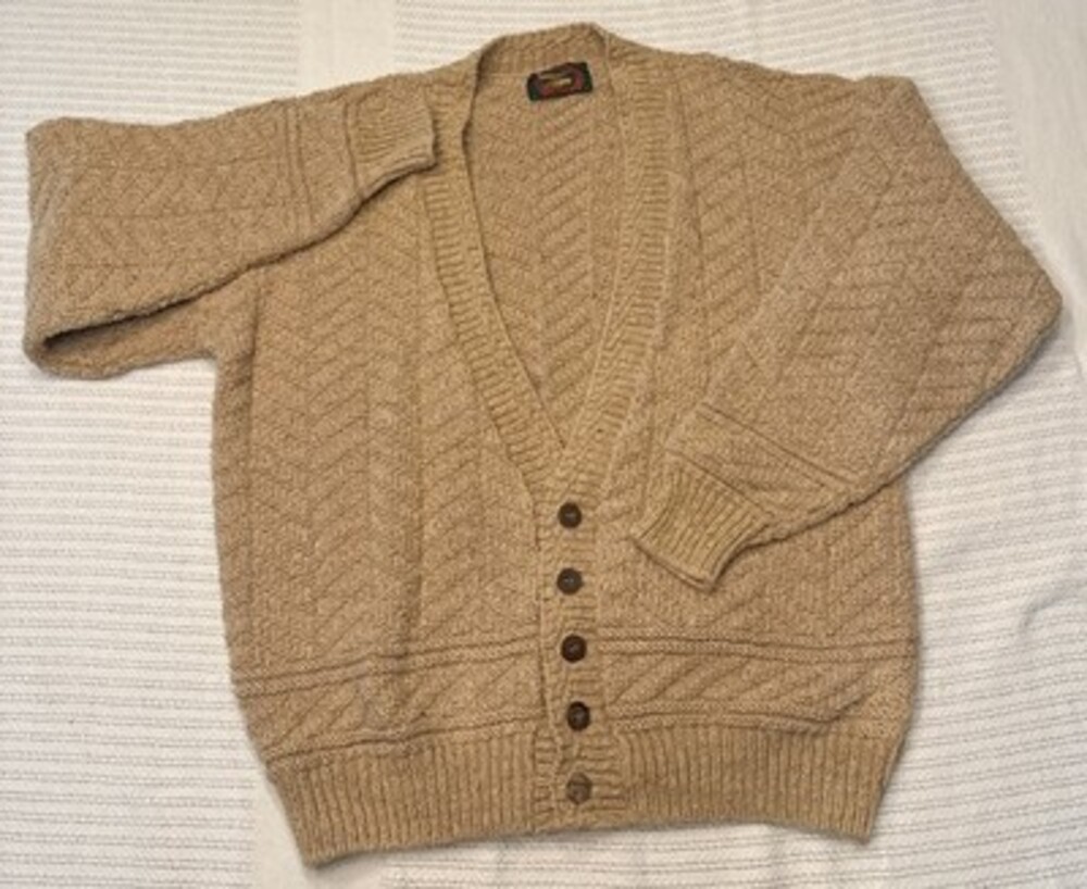 Vintage Alps Fine Apparel For Men Knit Cardigan Wool Sweater Men’s M 80s